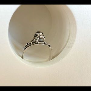 Sterling amethyst poison ring